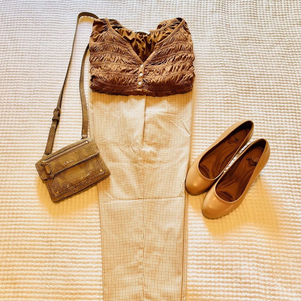 Stylish for Most Seasons High Rise Ankle Pants in Tan/Cream (14P) New with Tag